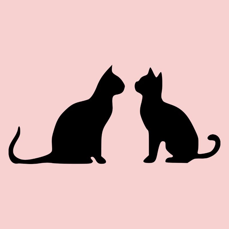 Schwarze Katze 2 Katzen Silhouetten Geschenk