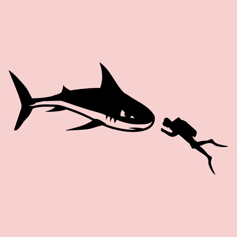 A shark and a diver
