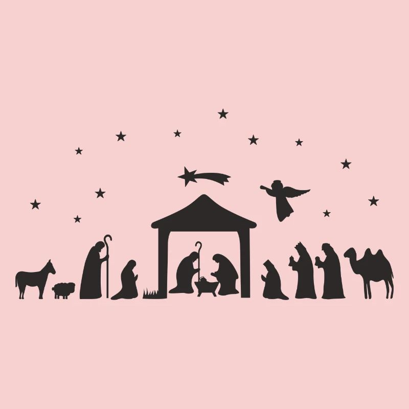 Weihnachtskrippe Silhouette Krippenszene