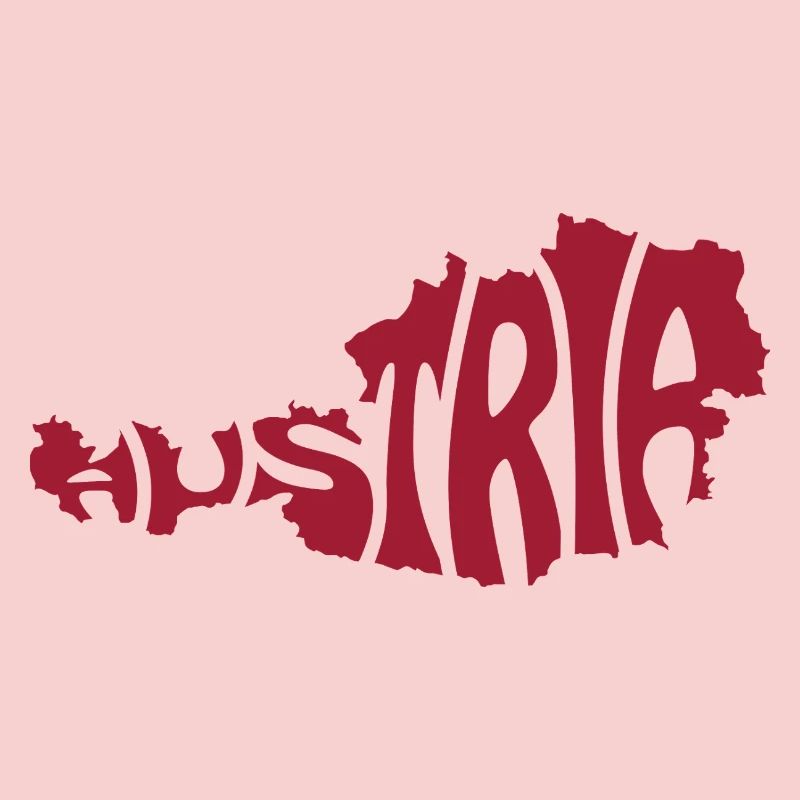 Austria Map Artistic Typography Design
