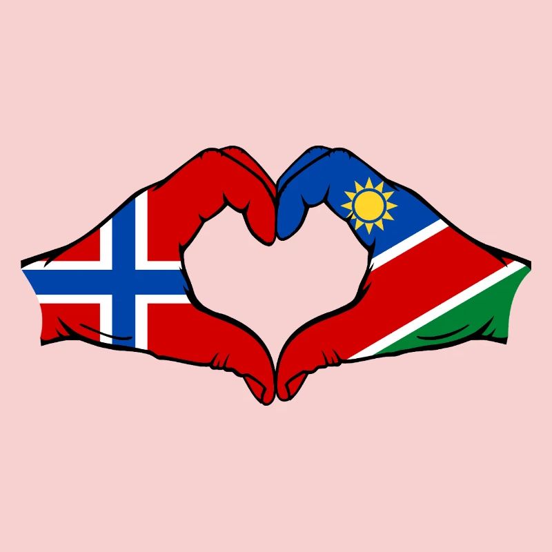 Norwegen_Namibia_Flagge_Hände_Herzform