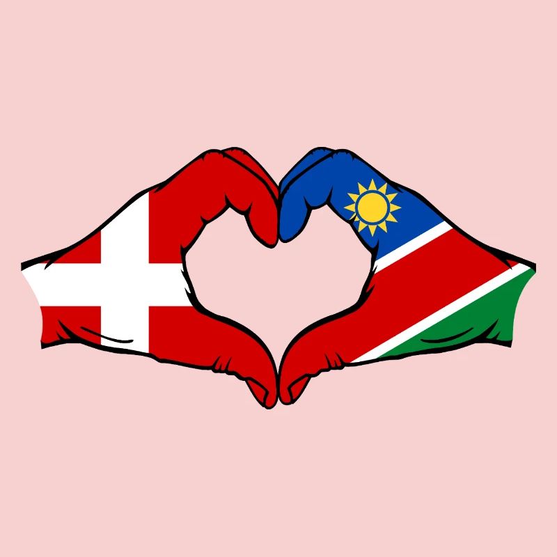 Dänemark Namibia Flagge Herz