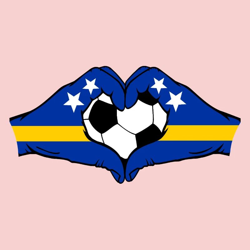 Mains du drapeau de Curaçao en forme de cœur