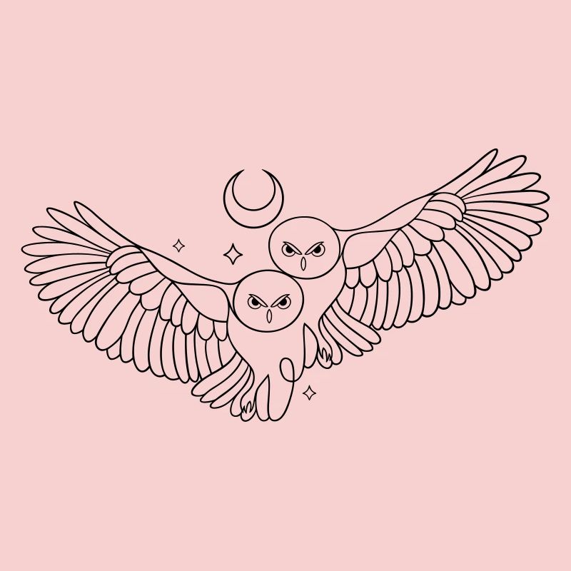 Eule Eulen Mond Liebe Infinity