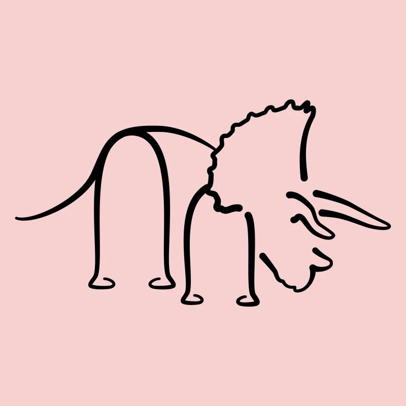 Dinosaur Triceratops Dino Line Art
