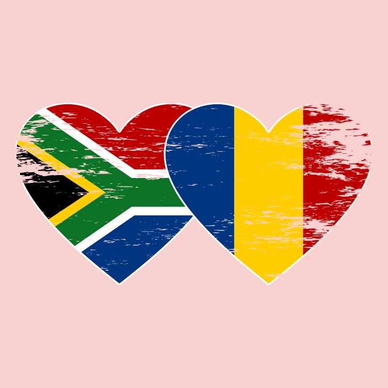 Afrique du Sud Tchad Drapeau Coeur Utilisé