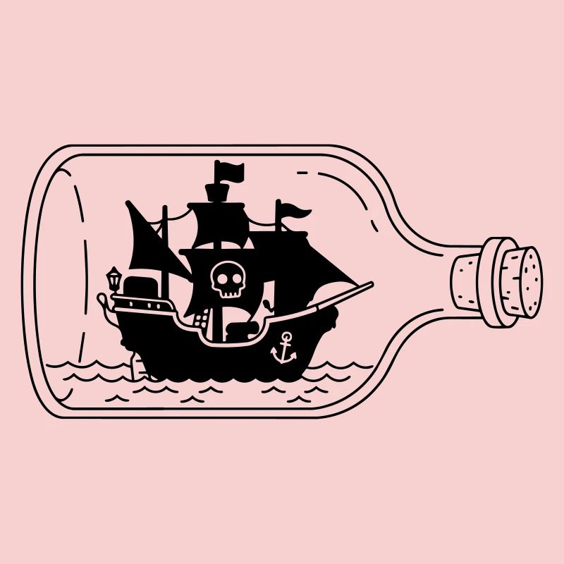 Piratenschiff in der Flasche
