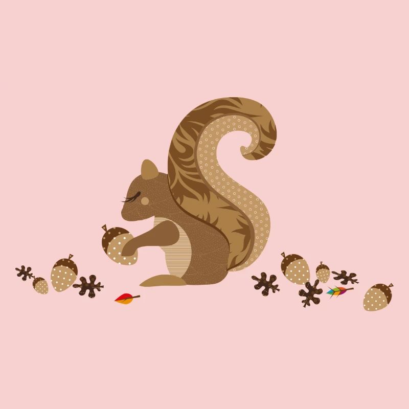 Ein Eichhörnchen mit einer Eichel