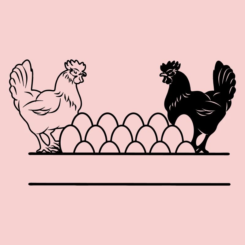 Hähnchen dunkles und helles Monogramm