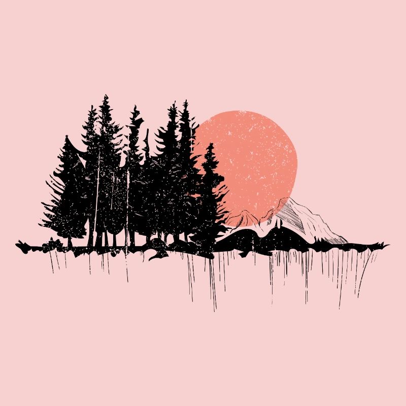 Conception de silhouette de forêt nocturne