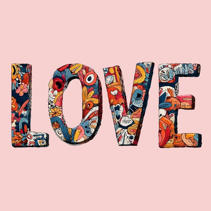 Conception créative de graffitis LOVE