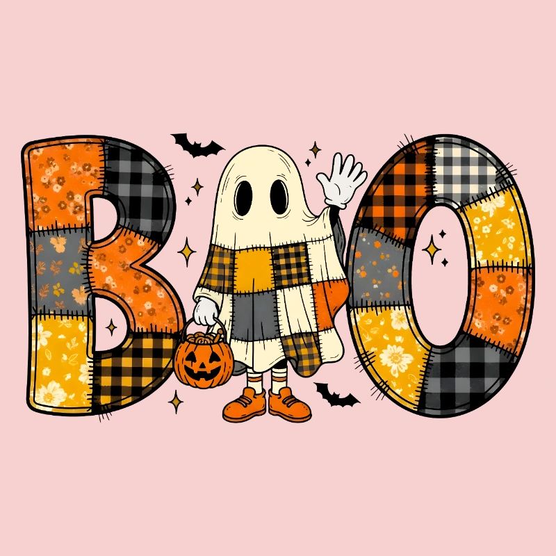 Fantôme Halloween Patchwork Boo