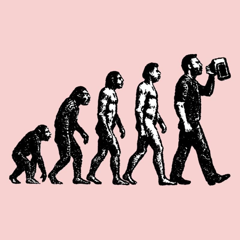 Evolution zum Biertrinker Grunge Design