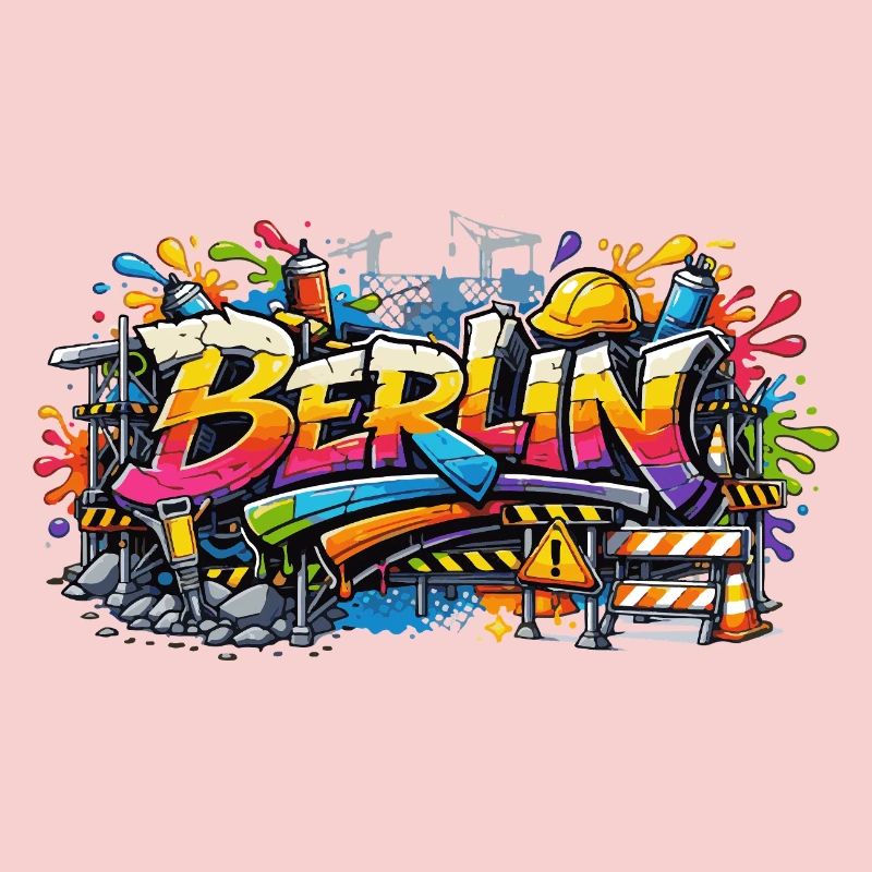 Berlin Graffiti Baustellen Style mit Farbeffekten