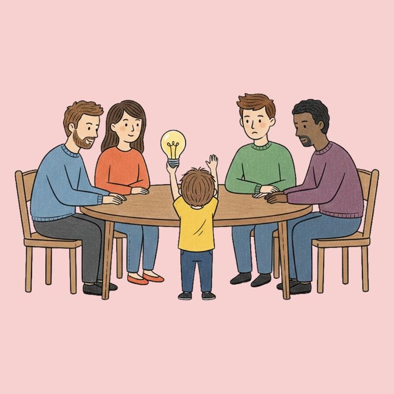 Collective idea around a table