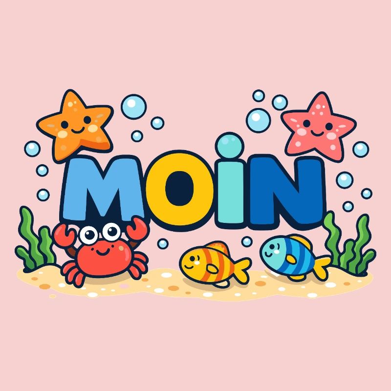 MOIN Möwe Leuchtturm Maritim Bunt
