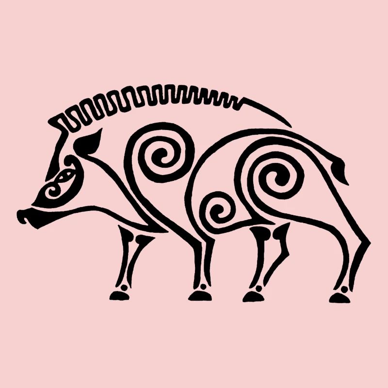 schwarzer keltischer Eber