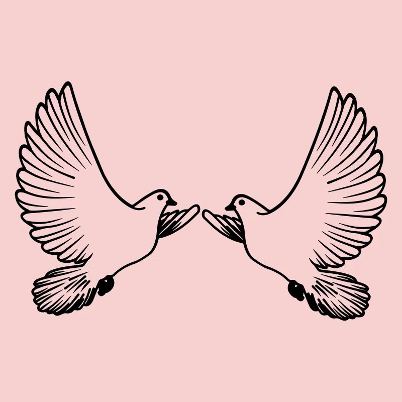 Deux pigeons transparents