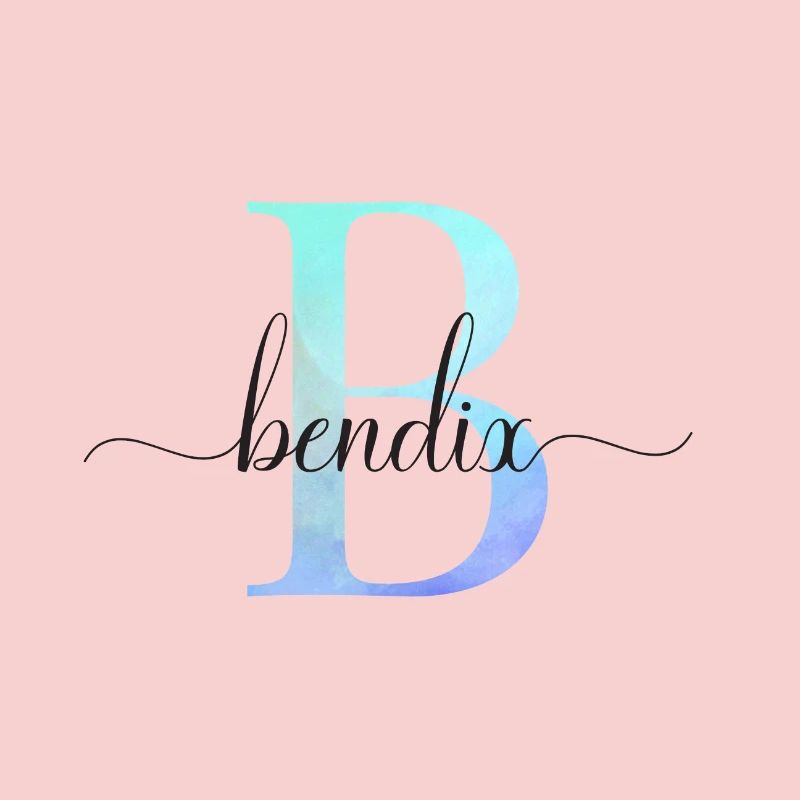 B| Monogram | Name | Bendix | Watercolor