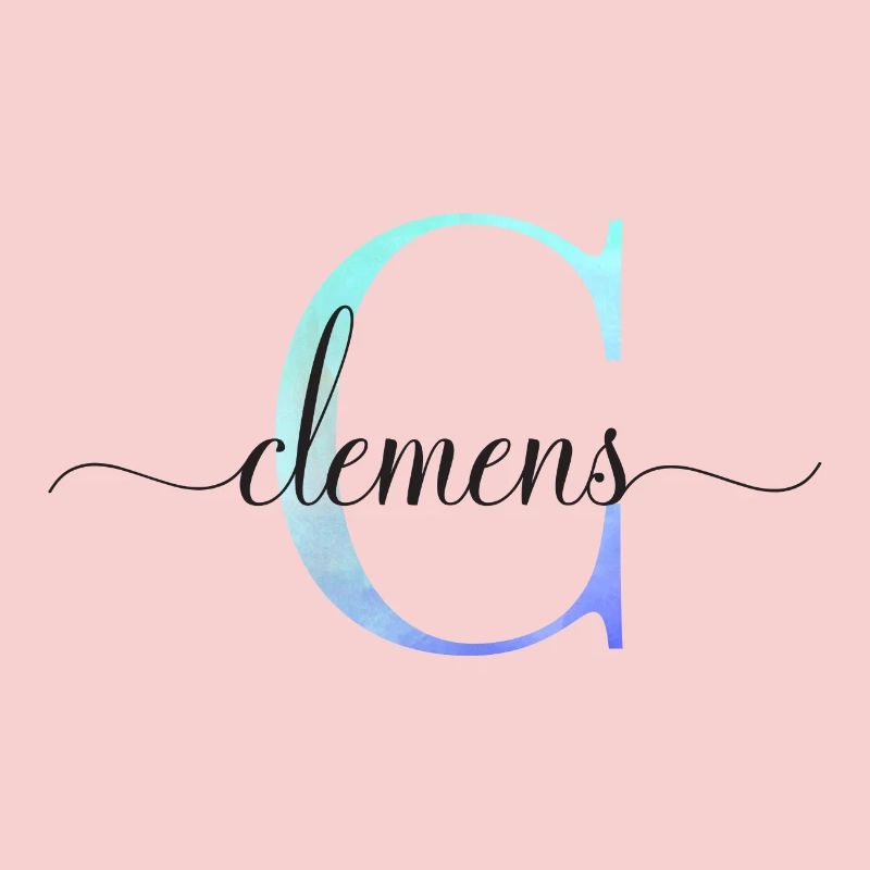 C| Monogramme | Nom | Clément| Aquarelle