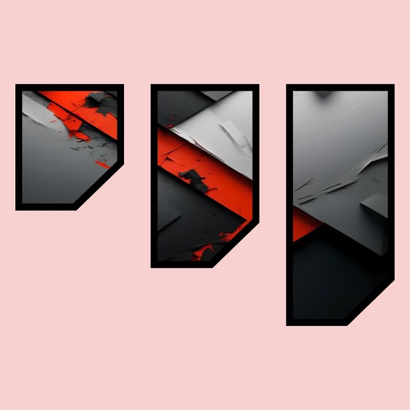 Abstract Red and Grey Tearing Pattern