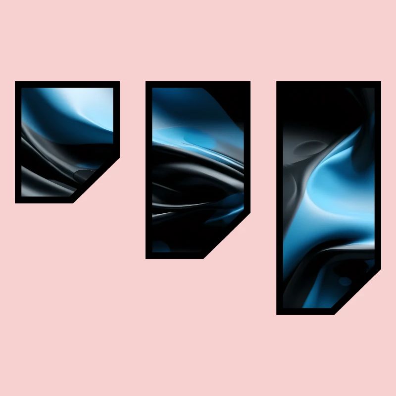 Fluid Blue Black Abstract Pattern
