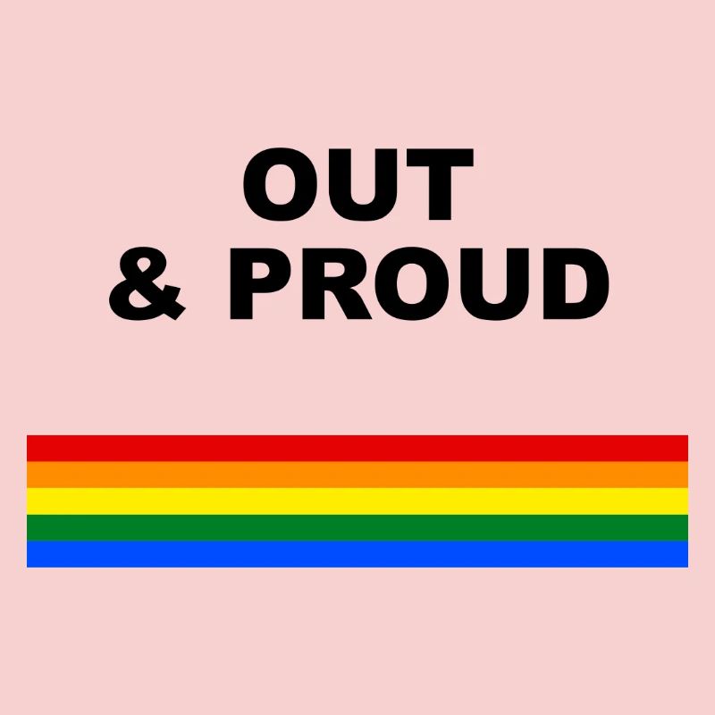 Out & Proud Rainbow Flag Design