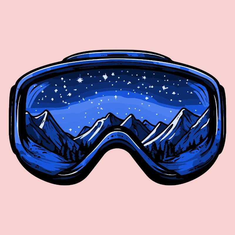 Ski goggles mountains
