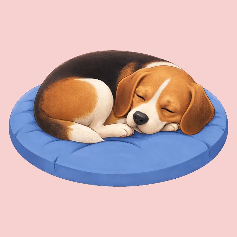 Cute Beagle Cartoon Cuddle Sleeping Chillout