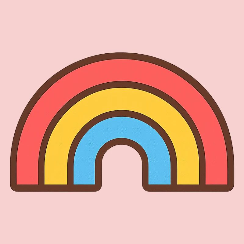 Bright retro rainbow