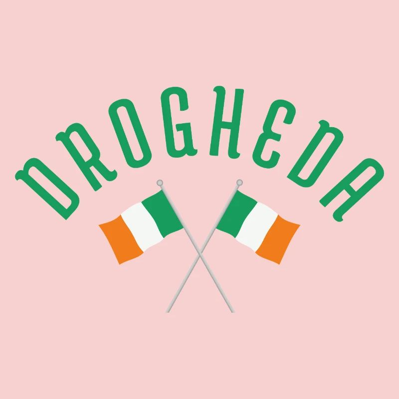 Drogheda Crossed Irish Flags Emblem