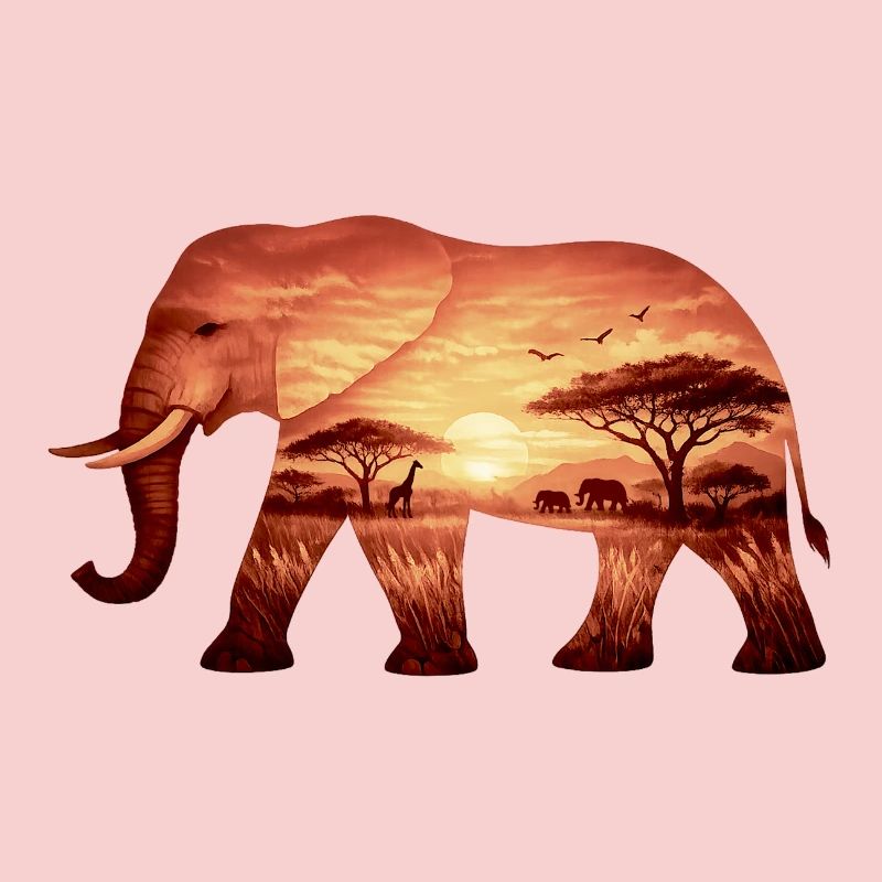 Éléphant sur la savane