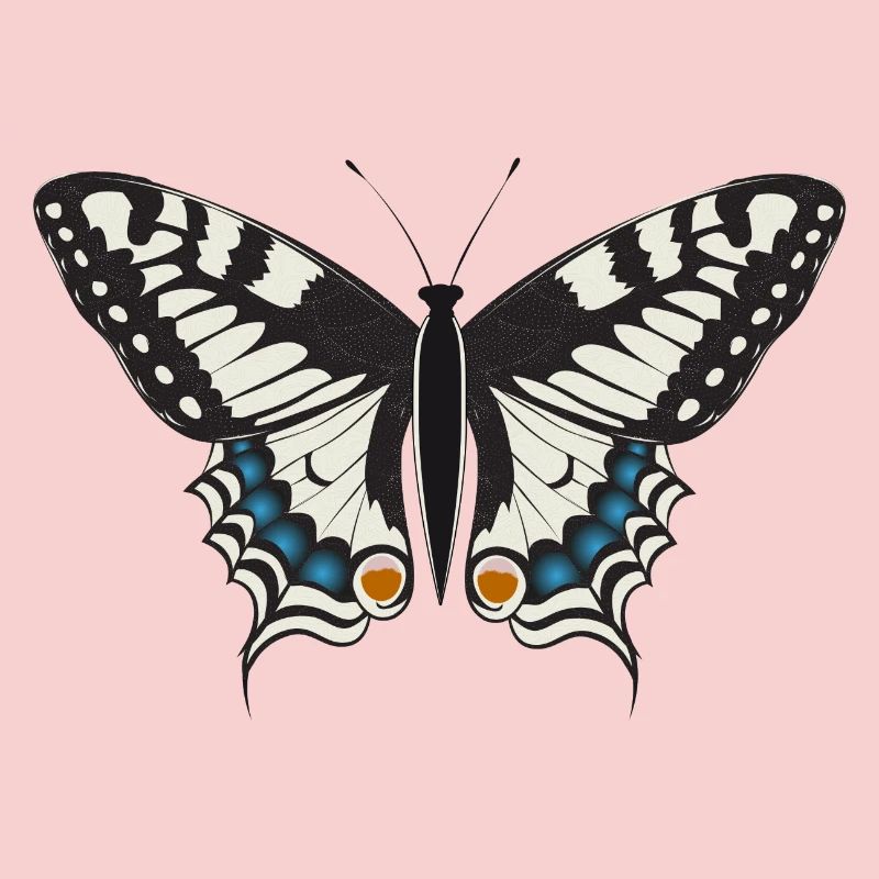 papillon machaon dessiné à la main