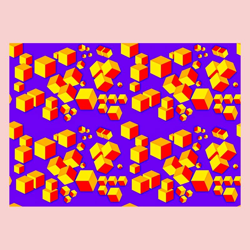 Deco pattern cube colored