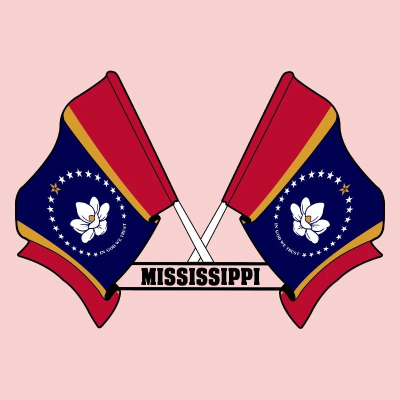 Two flags text MISSISSIPPI