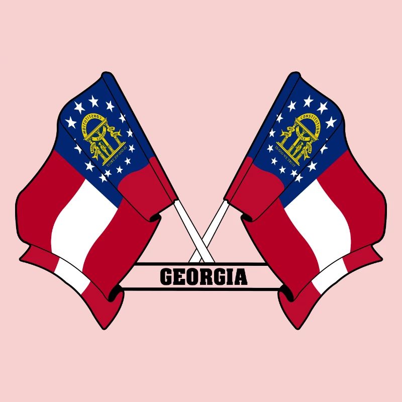 Two flags text GEORGIA
