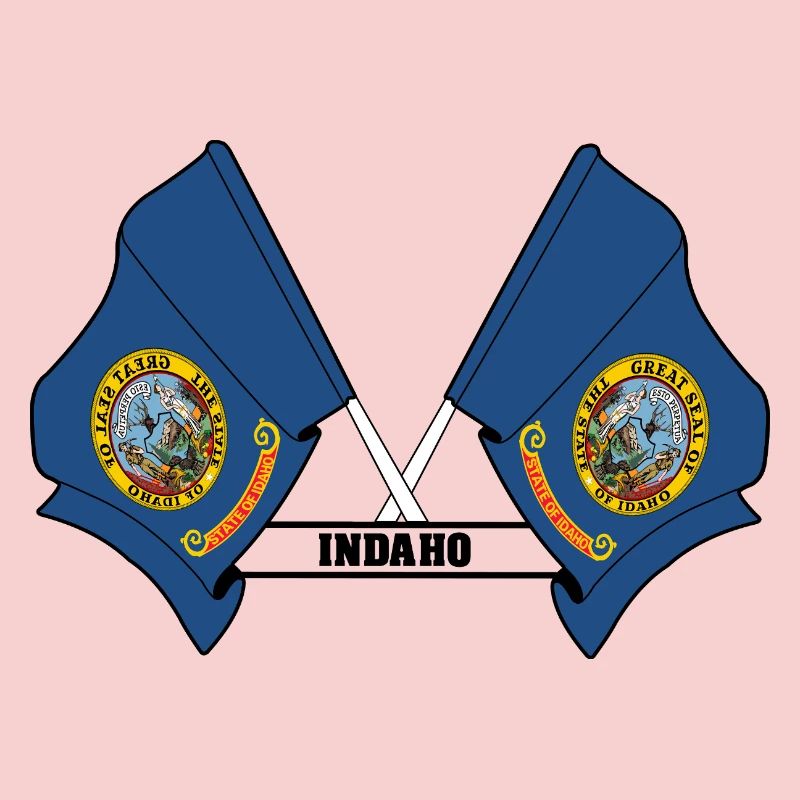 Two flags text INDAHO