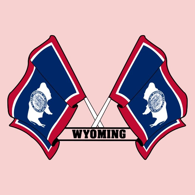 Texte à deux drapeaux WYOMING