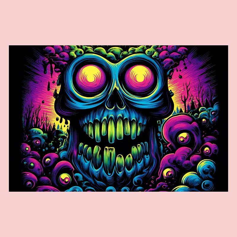 Glühender psychedelischer Schädel