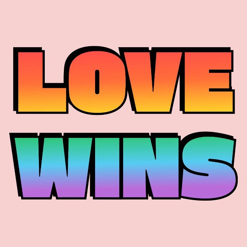Love Wins Gradient Bold Text
