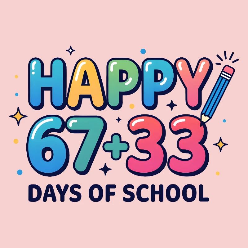Happy 100 Days School Math Equation 
