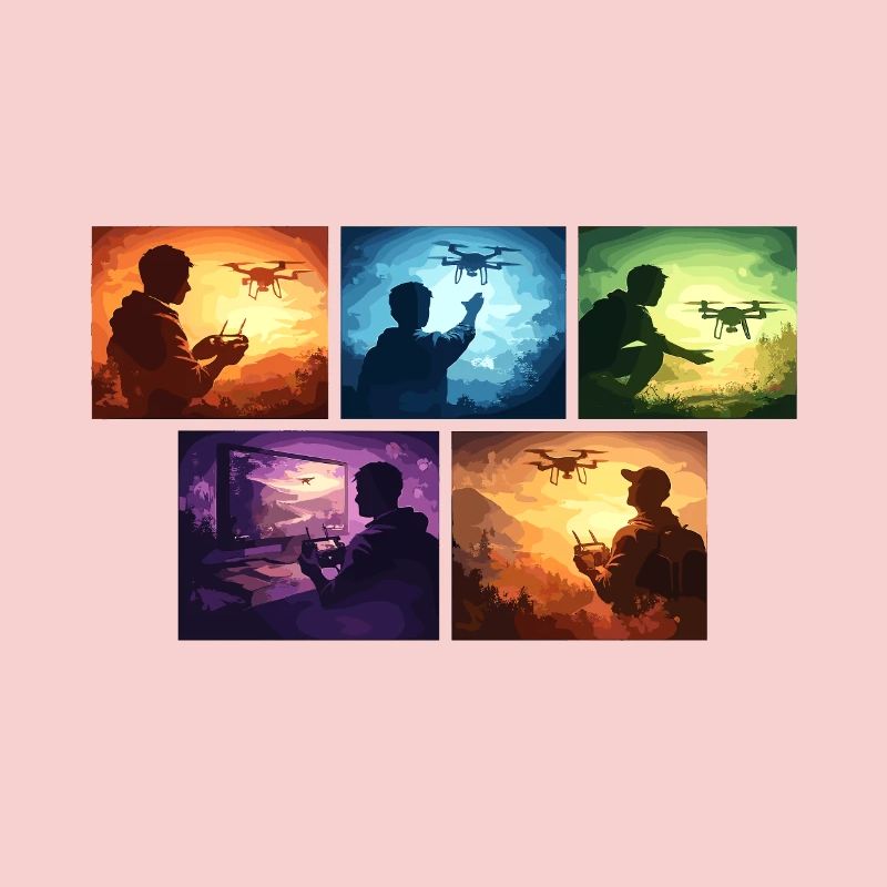 Collection de palettes de couleurs de vol de drones
