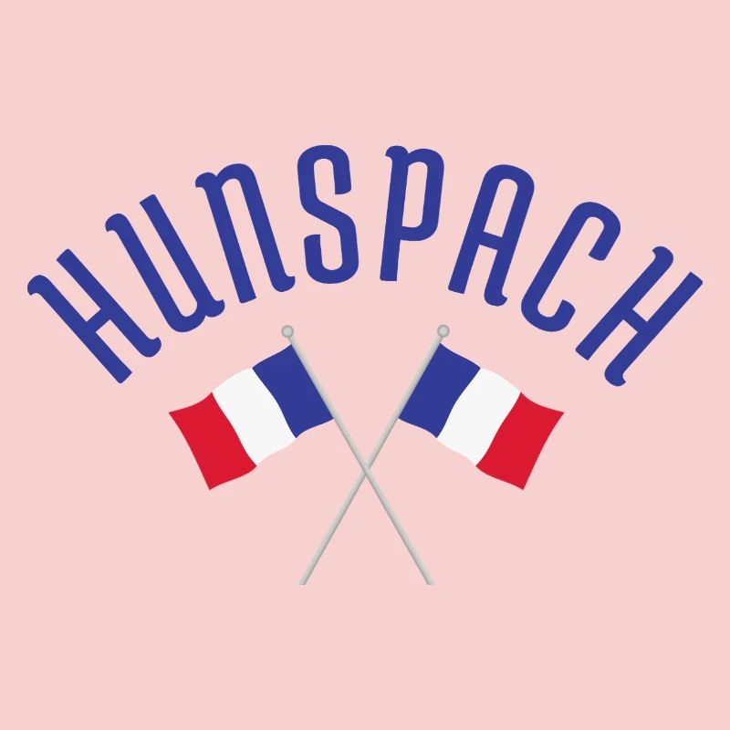 HUNSPACH arqué avec drapeaux français croisés