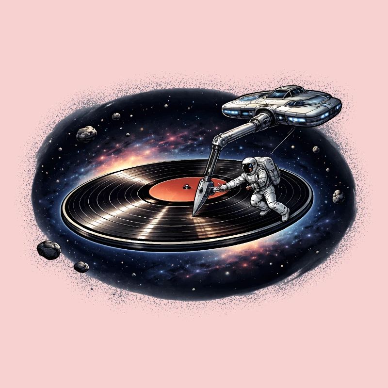 Astronaute comme une aiguille dans l’espace