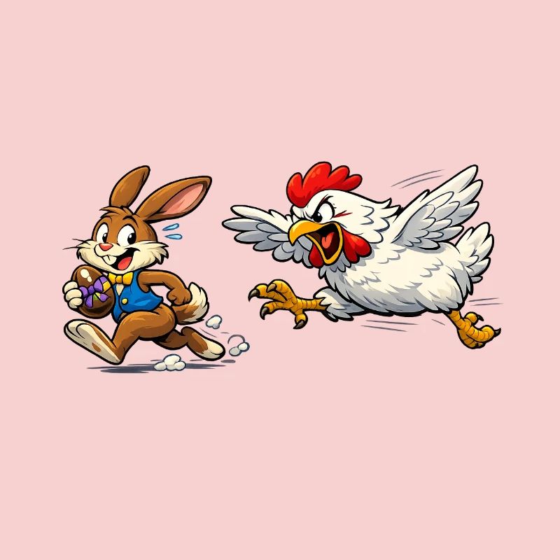 Lapin de Pâques et poule