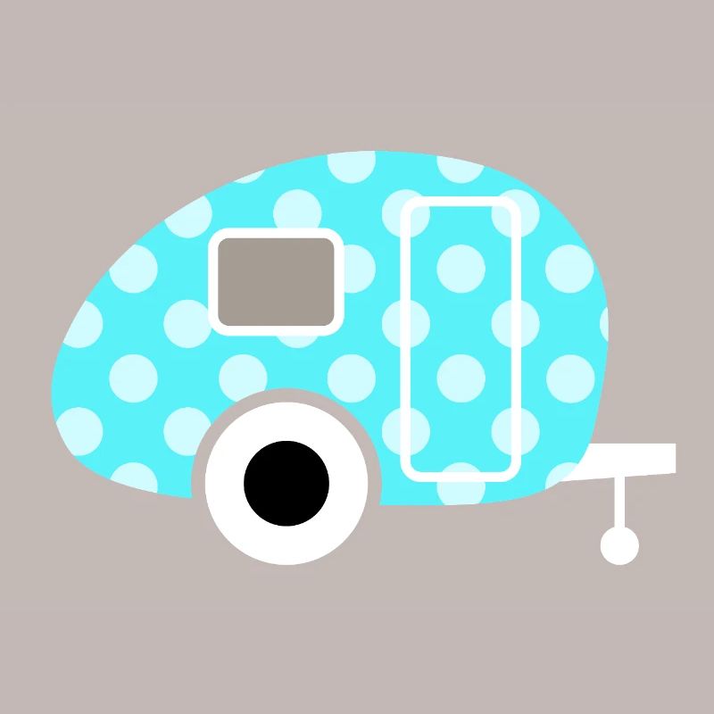 Caravan Dots Camping Points Camping, Vintage Rétro