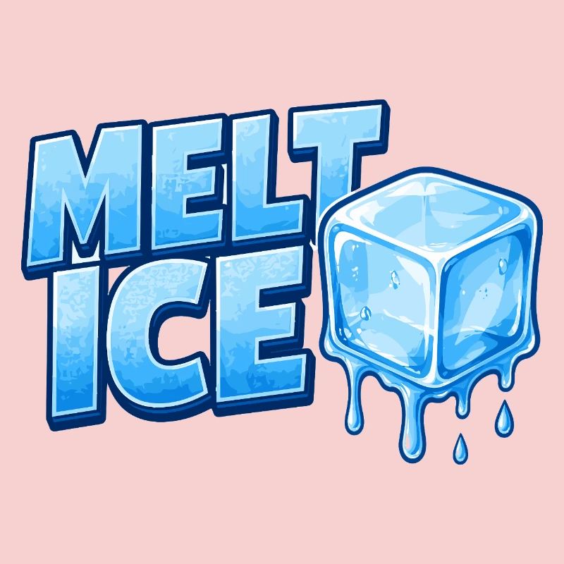 Melt Eis Eiswürfel Typo
