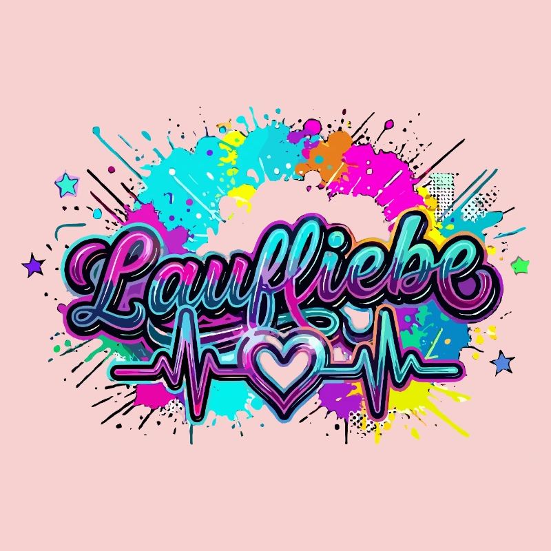 Lauf Liebe Herzschlag Farbexplosion
