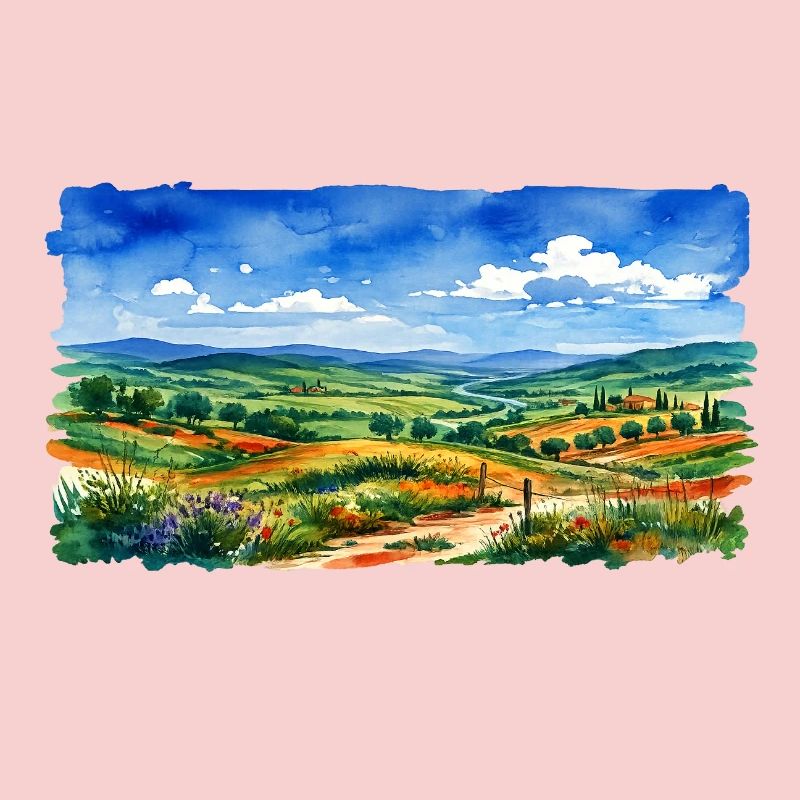 Landschafts-Aquarell Panorama