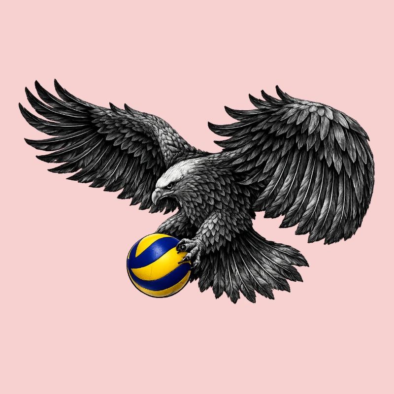 Eagle with volleyball
